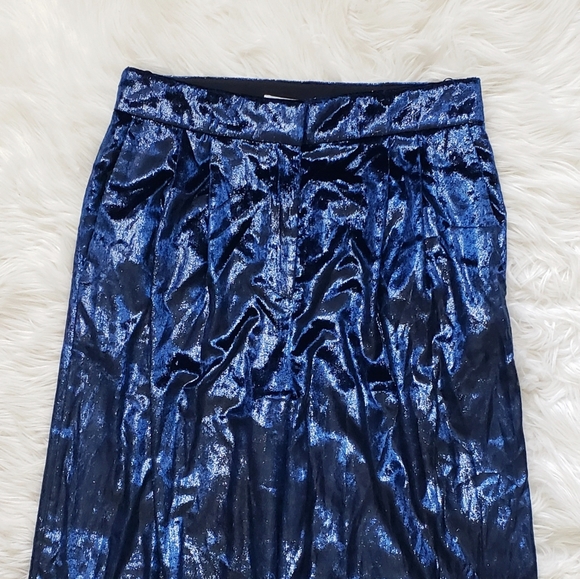 NEW Tibi Velvet Lurex Stella Cropped Wide Leg Pant - Picture 3 of 8